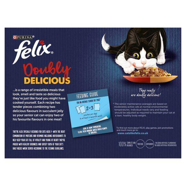 Felix Doubly Delicious 7+ Meaty Selection in Jelly Wet Cat Food   12 x 100g