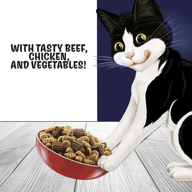 Felix Doubly Delicious Beef Chicken &amp;amp; Vegetables Dry Cat Food   750g