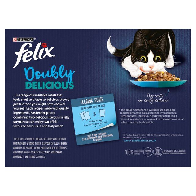 Felix Doubly Delicious Fish Selection in Jelly Wet Cat Food   12 x 100g