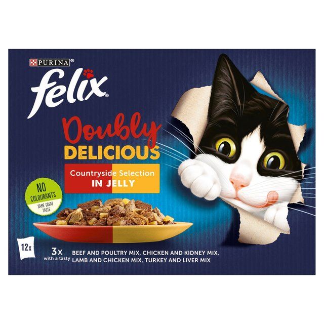 Felix Doubly Delicious Meat Selection in Jelly Wet Cat Food   12 x 100g