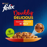 Felix Doubly Delicious Meat Selection in Jelly Wet Cat Food   12 x 100g