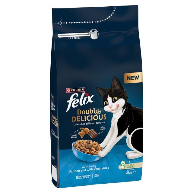 Felix Doubly Delicious Salmon & Vegetables Dry Cat Food   2kg