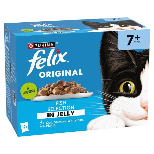 Felix Original Cat Food Senior 7+ Fish Selection in Jelly Wet Cat Food   12 x 85g