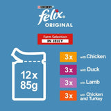 Felix Original Farm Selection in Jelly Wet Cat Food   12 x 85g