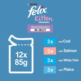 Felix Original Kitten Fish Selection in Jelly Wet Cat Food   12 x 85g