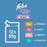 Felix Original Kitten Mixed Selection in Jelly Wet Cat Food   12 x 85g