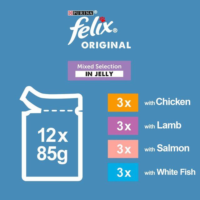 Felix Original Mixed Selection in Jelly Wet Cat Food   12 x 85g