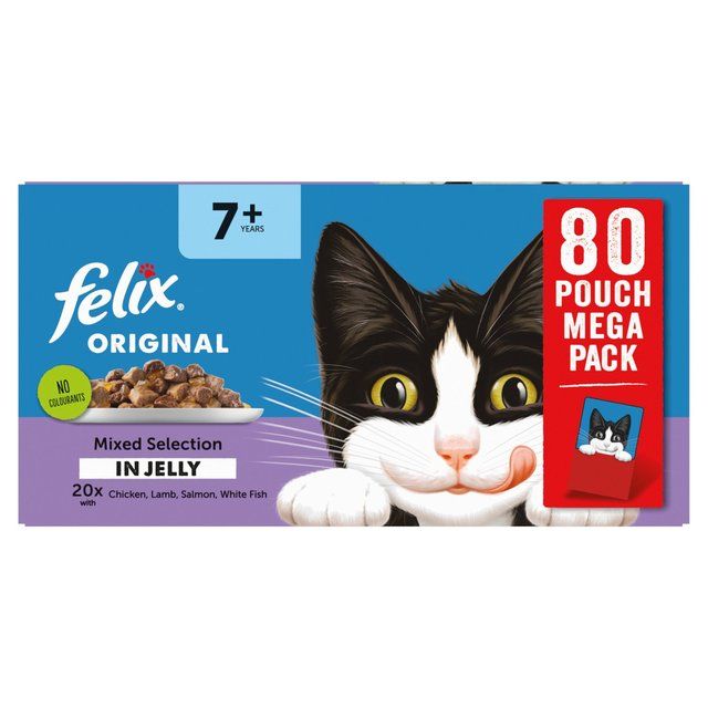 Felix Orignal Cat Food Senior Mixed Selection in Jelly Wet Cat Food   80 x 85g