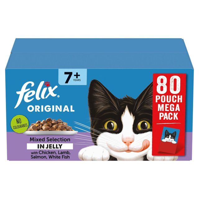 Felix Orignal Cat Food Senior Mixed Selection in Jelly Wet Cat Food   80 x 85g