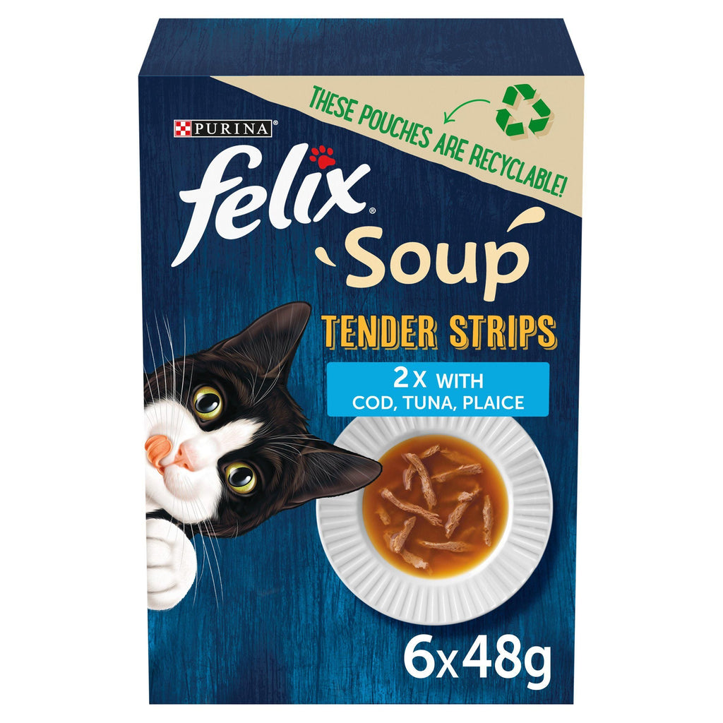 Felix Soup Tender Strips Fish Selection Wet Cat Food 6 x 48g