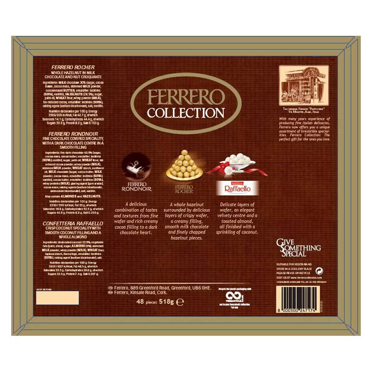 Ferrero Rocher 48 Piece Collection Chocolate Gift Box, 518g