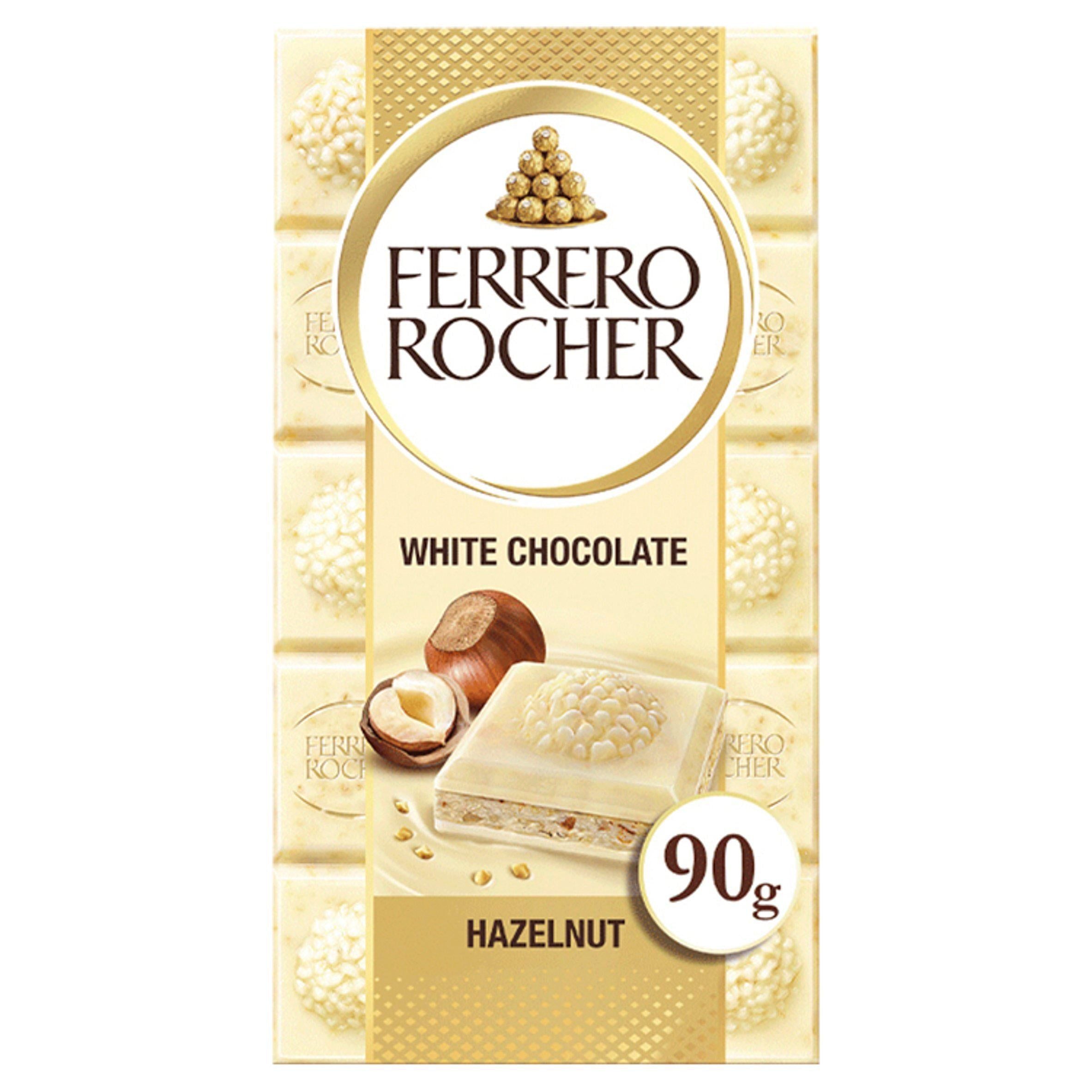 Ferrero Rocher White Chocolate &amp;amp; Hazelnut Bar 90g