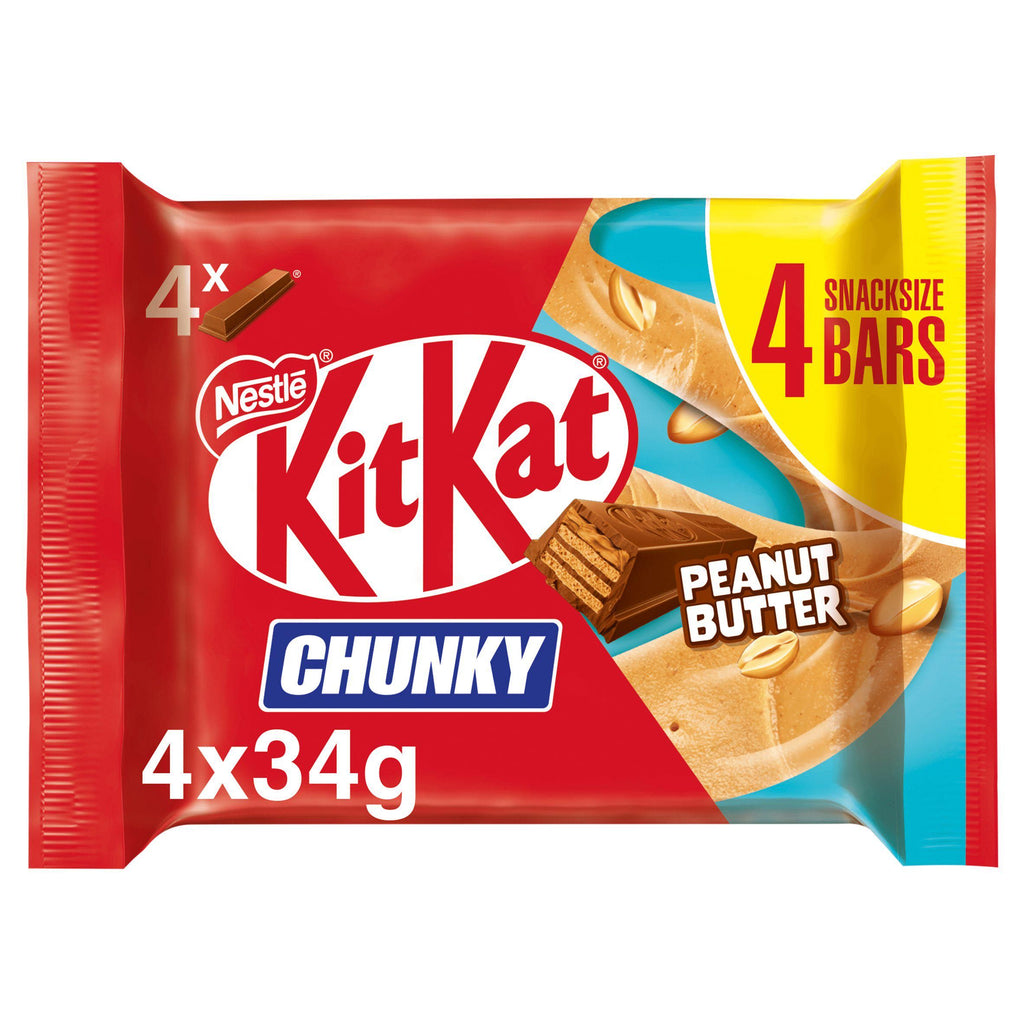 KitKat Chunky Peanut Butter Chocolate Bar Multipack x4 136g