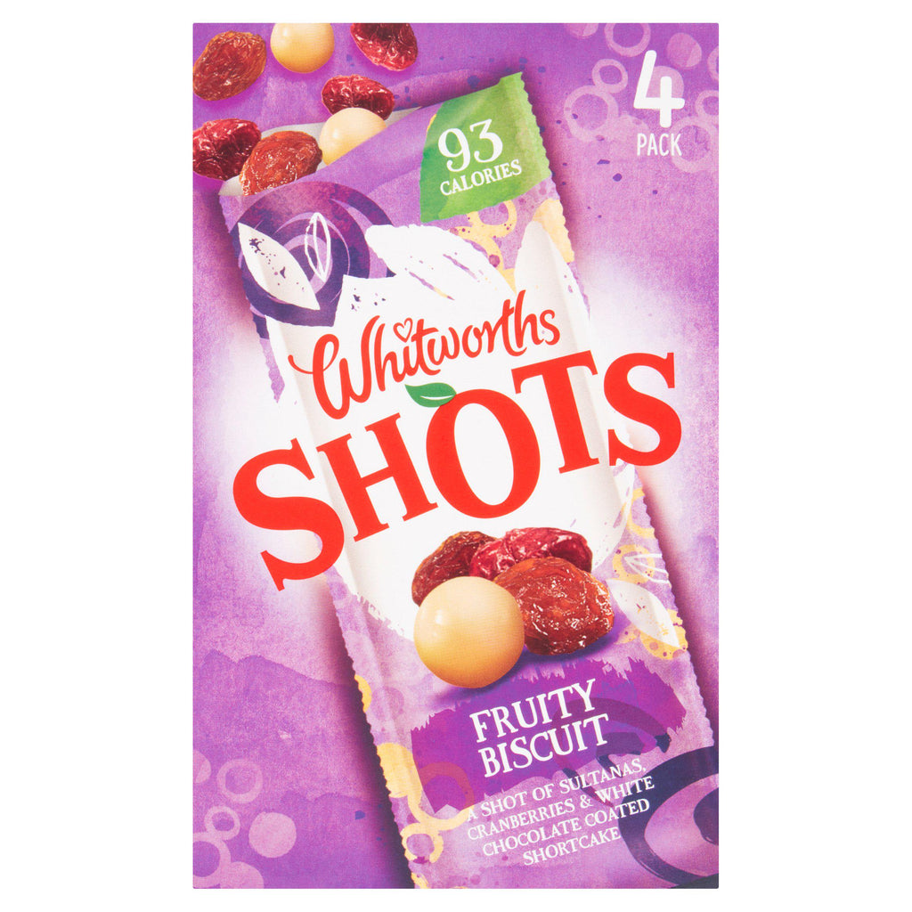 Whitworths Shots 4 Snack Pack Fruity Biscuit 4x25g