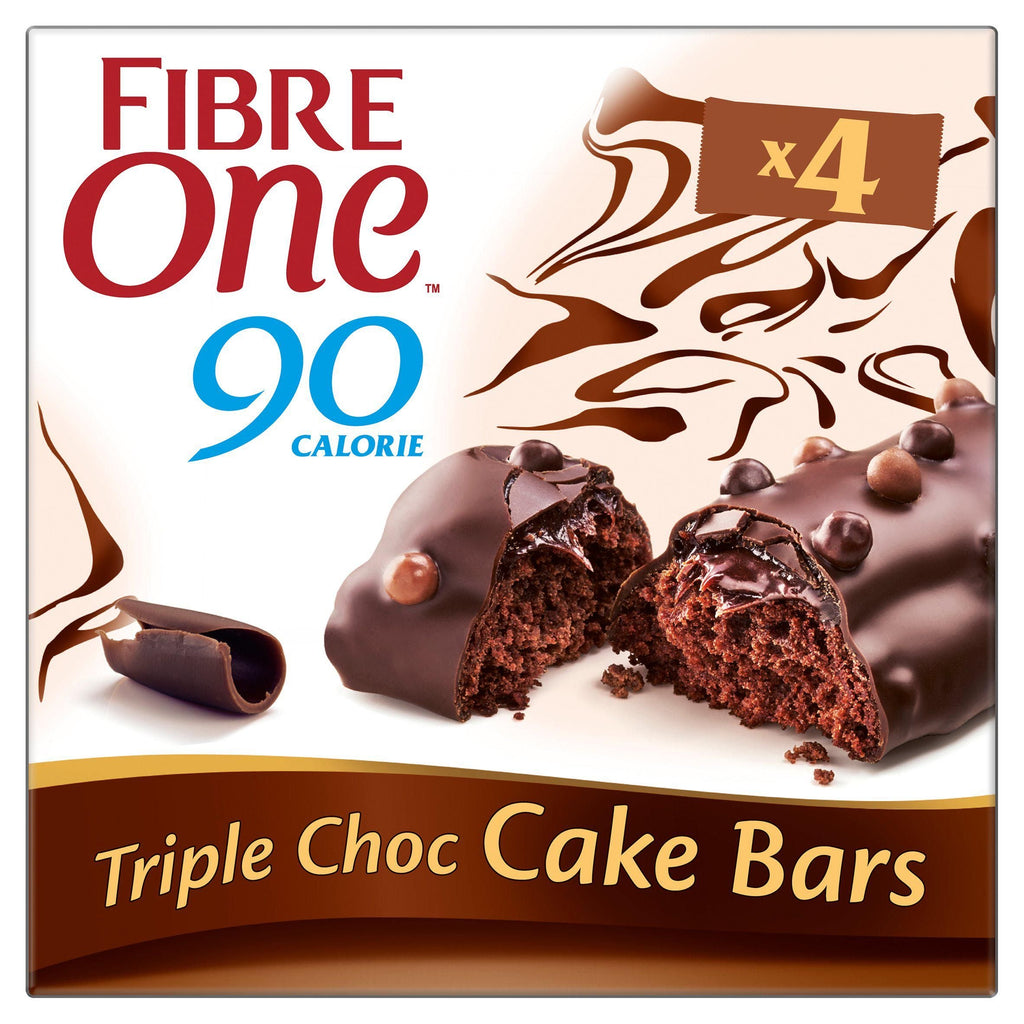 Fibre One 90 Calorie Triple Chocolate Snack Cake Bars 4x25g