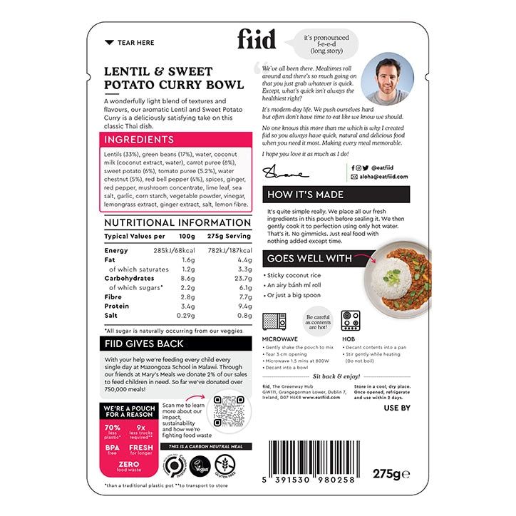 fiid Smoky Black Bean Chilli Bowl 275g