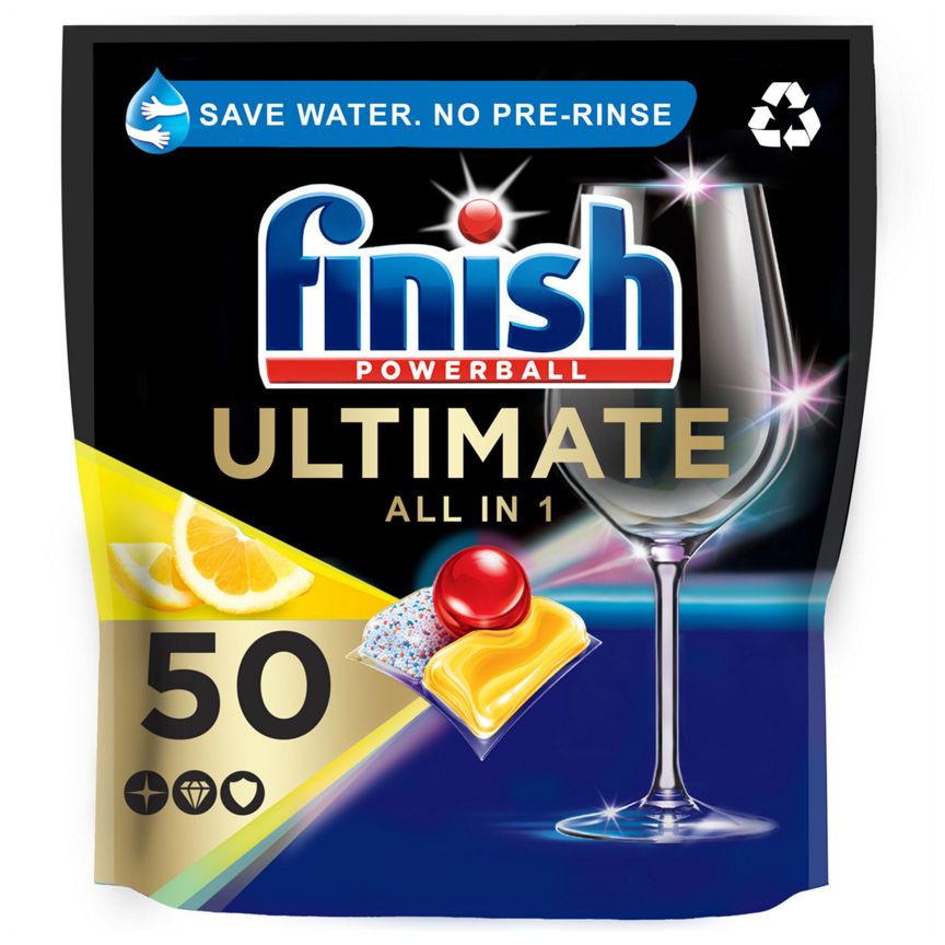 Finish Powerball Quantum Ultimate Sparkle Dishwasher Tablets, Lemon Scent