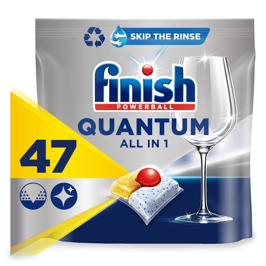 Finish Quantum All In One Dishwasher Tablets Lemon, 47 Tablets