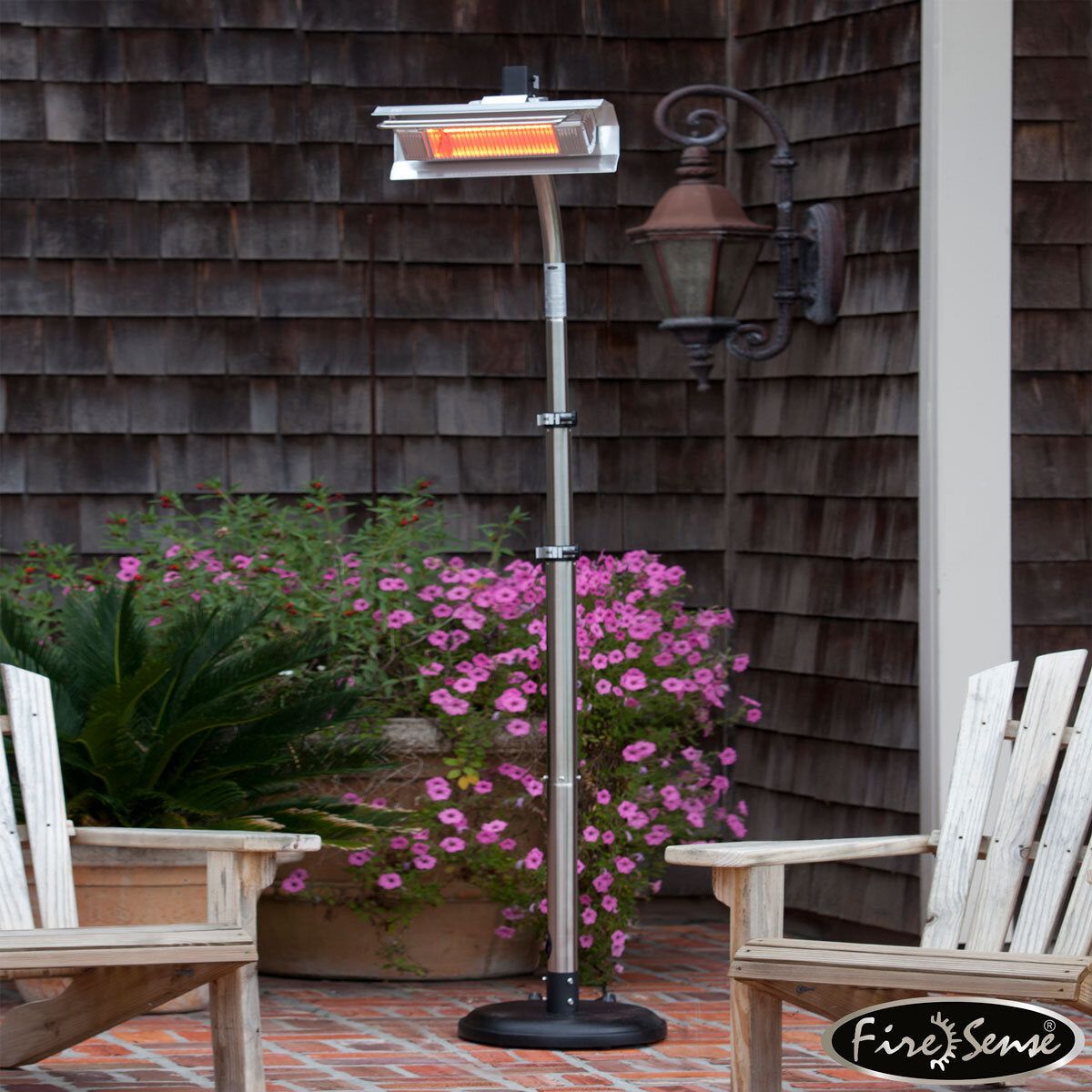 FireSense Stainless Steel 2.3m (93&amp;quot;) Telescoping Offset Pole Mounted Infrared Patio Heater