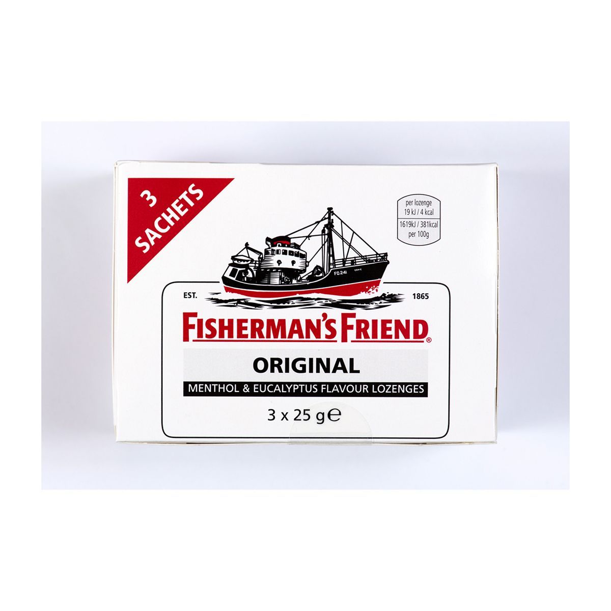 Fisherman's Friend Original - Menthol &amp;amp; Eucalyptus Flavour Lozenges - 3 Sachets