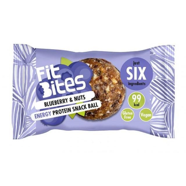 FitBites Blueberries + Nuts Energy Protein Snack Ball   30g