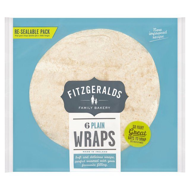 Fitzgeralds Large Plain Wraps   6 per pack