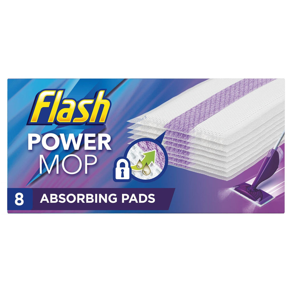 Flash Power Mop Floor Cleaner Absorbing Refill Pads x8