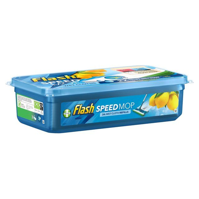 Flash Speed Mop Wet Cloth Multi-Surface Refills Crisp Lemons   24 per pack