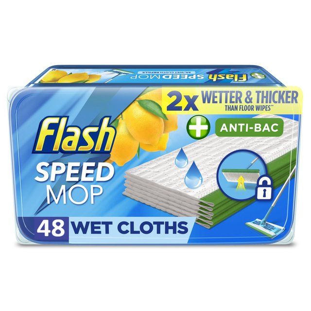 Flash Speed Mop Wet Cloth Multi-Surface Refills Crisp Lemons   48 per pack