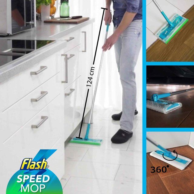 Flash Speedmop Starter Kit + 4ct Dry Pads + 4ct Wet Pads