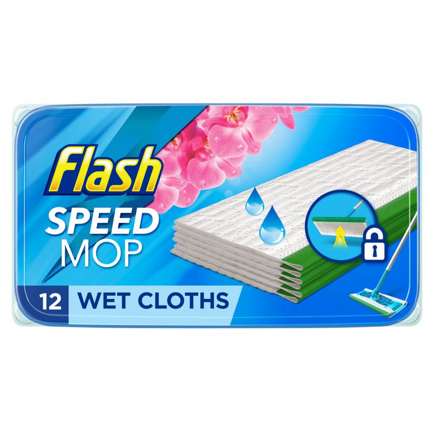 Flash Speedmop Wet Cloth Refills, 12 Cloths, Multi-Surface