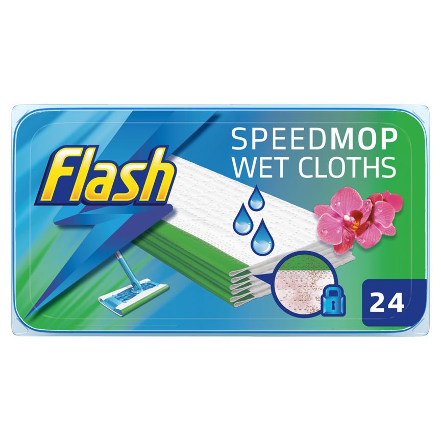 Flash Speedmop Wet Cloth Refills, 24 Cloths, Lemon Multi-Surface