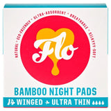 FLO Bamboo Sanitary Night Pads Winged &amp;amp; Ultra Thin    14 per pack