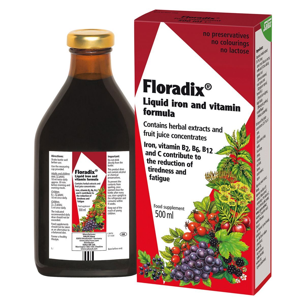 Floradix Formula Liquid Iron &amp;amp; Vitamins Formula 500ml