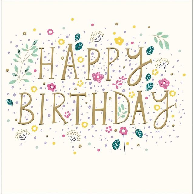 Floral Happy Birthday Card