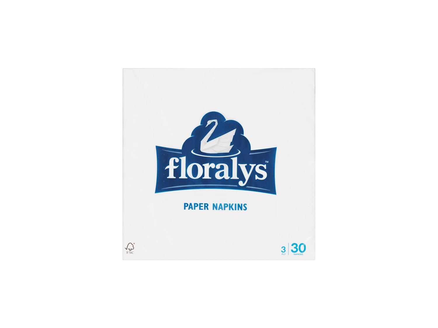 Floralys White Paper Napkins, assorted