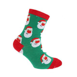 FLOSO Kids Christmas Socks (4-6) Green Santa