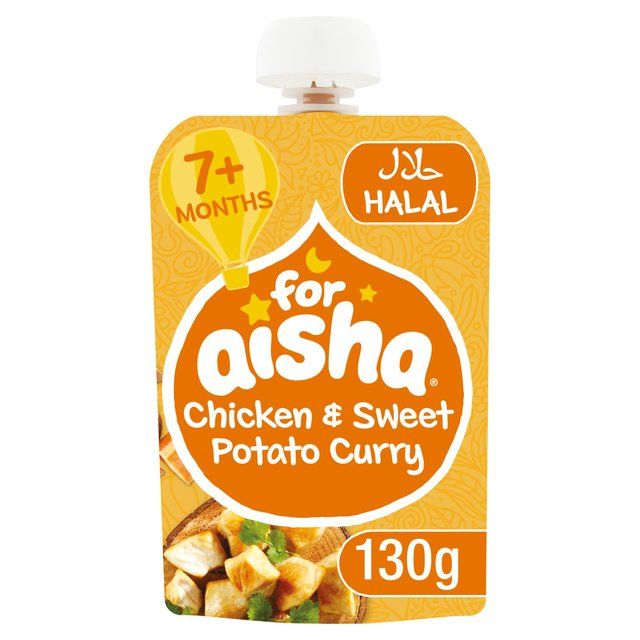 For Aisha Authentic Indian Chicken &amp;amp; Sweet Potato Curry Pouch 7 mths+   130g