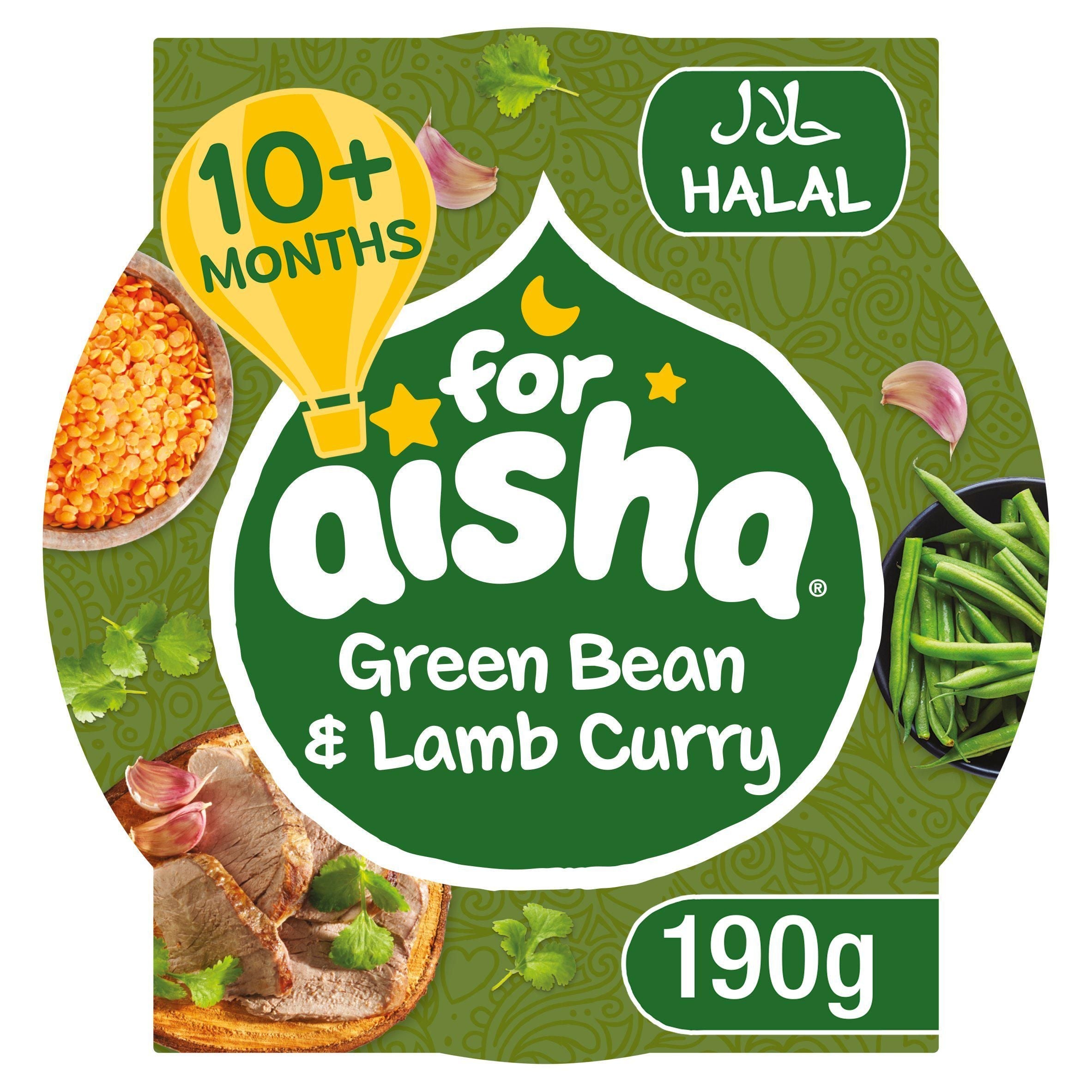 For Aisha Green Bean &amp;amp; Lamb Curry 10months+ 190g