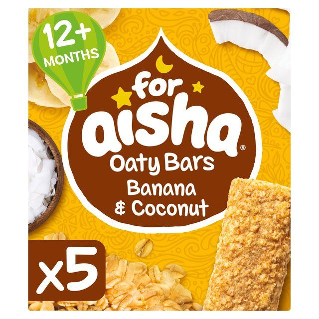 For Aisha Oaty Bars Banana &amp;amp; Coconut   5 x 25g