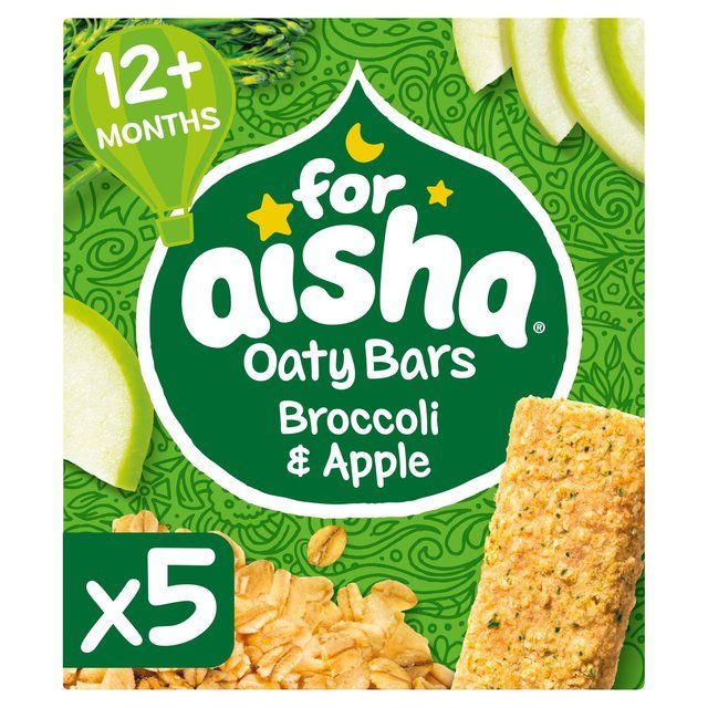 For Aisha Oaty Bars Broccoli & Apple    5 x 25g