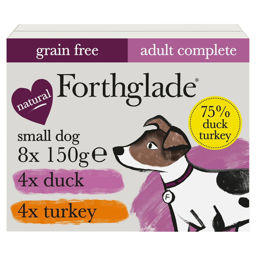 Forthglade Duck & Turkey Complete Meal for Small Dogs Adult 1 Yr+ x8 150g