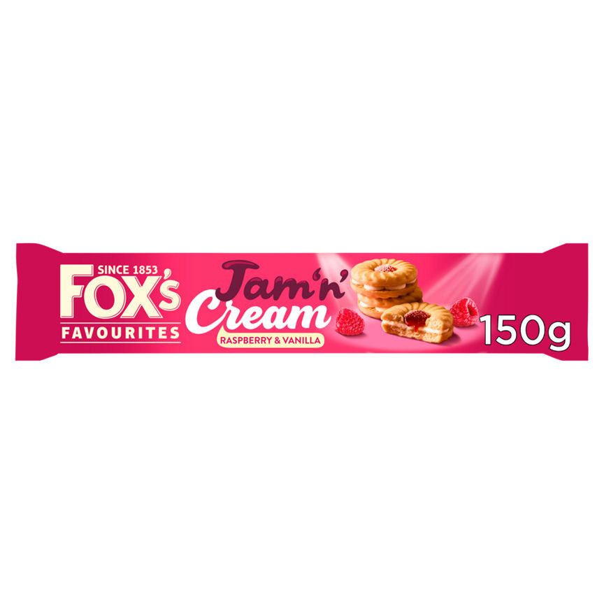 Fox's Favourites Jam 'n' Cream Raspberry &amp;amp; Vanilla 150g