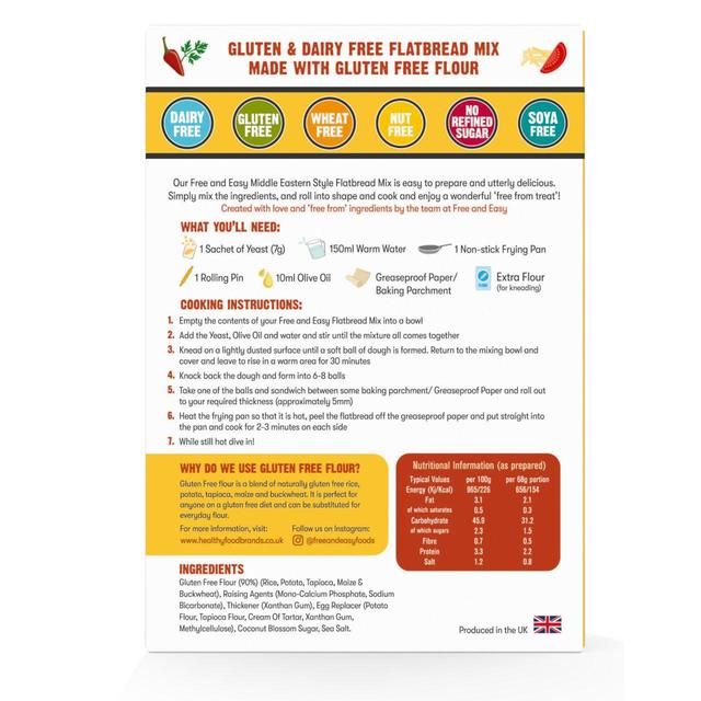 Free and Easy Gluten & Dairy Free Middle Eastern Flatbread Mix   250g