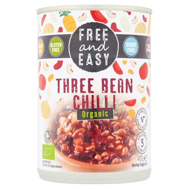 Free & Easy Organic Three Bean Chilli   400g