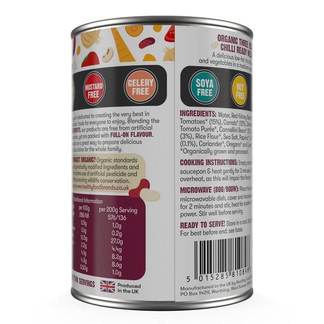 Free &amp;amp; Easy Organic Three Bean Chilli   400g