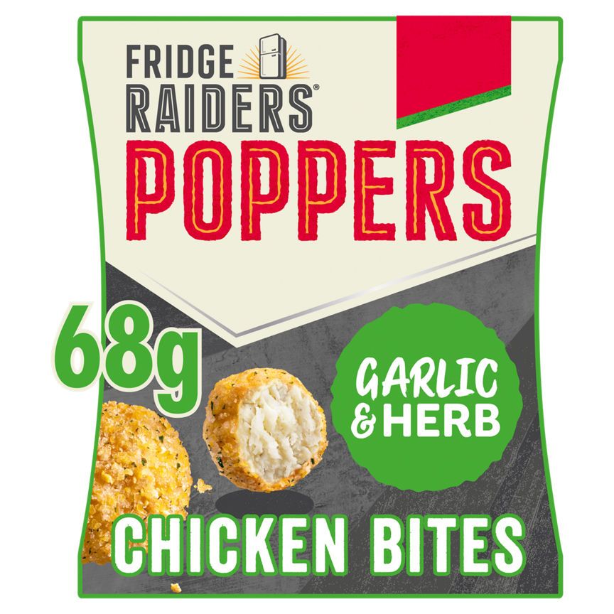 Fridge Raiders Poppers Garlic &amp;amp; Herb Chicken Snack Bites 68g