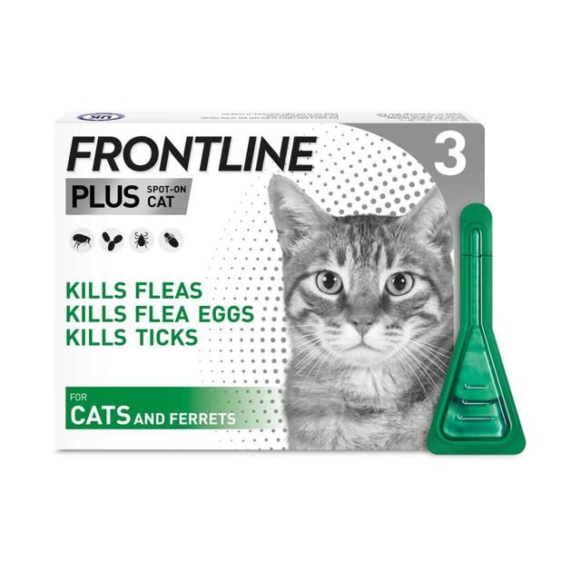 FRONTLINE Plus Flea &amp;amp; Tick Treatment Cat   3 per pack