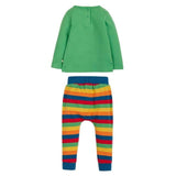 Frugi 2 Piece Oscar Outfit Bug Search/Rainbow Stripe 0-5 Years