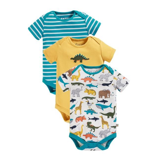 Frugi Super Special Short Sleeve Bodies Museum Life Pack 0-3 Years